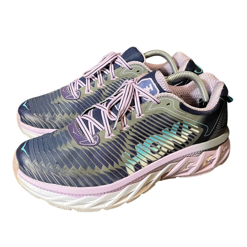 Hoka Arahi Running Shoes Womens Size 11 Purple Navy Blue Sneakers1016259 MBLV